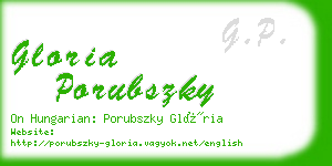 gloria porubszky business card